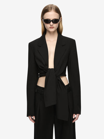 ELENORA CROPPED JACKET - BLACK