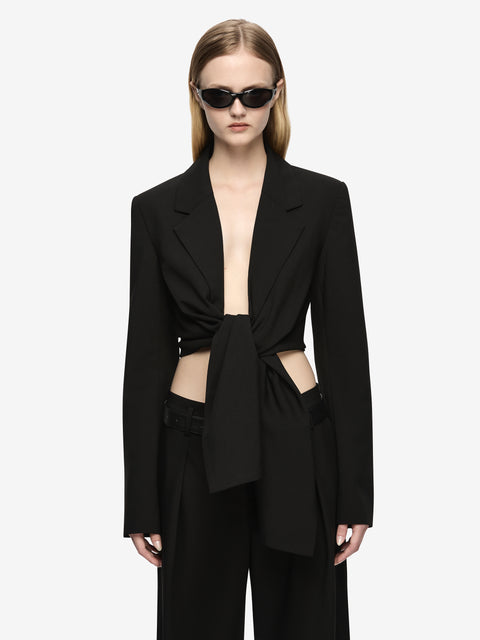 ELENORA CROPPED JACKET - BLACK