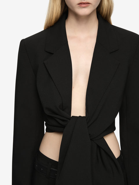 ELENORA CROPPED JACKET - BLACK