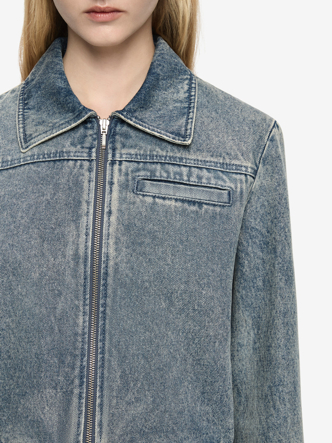 TEO CROPPED JACKET - VINTAGE BLUE