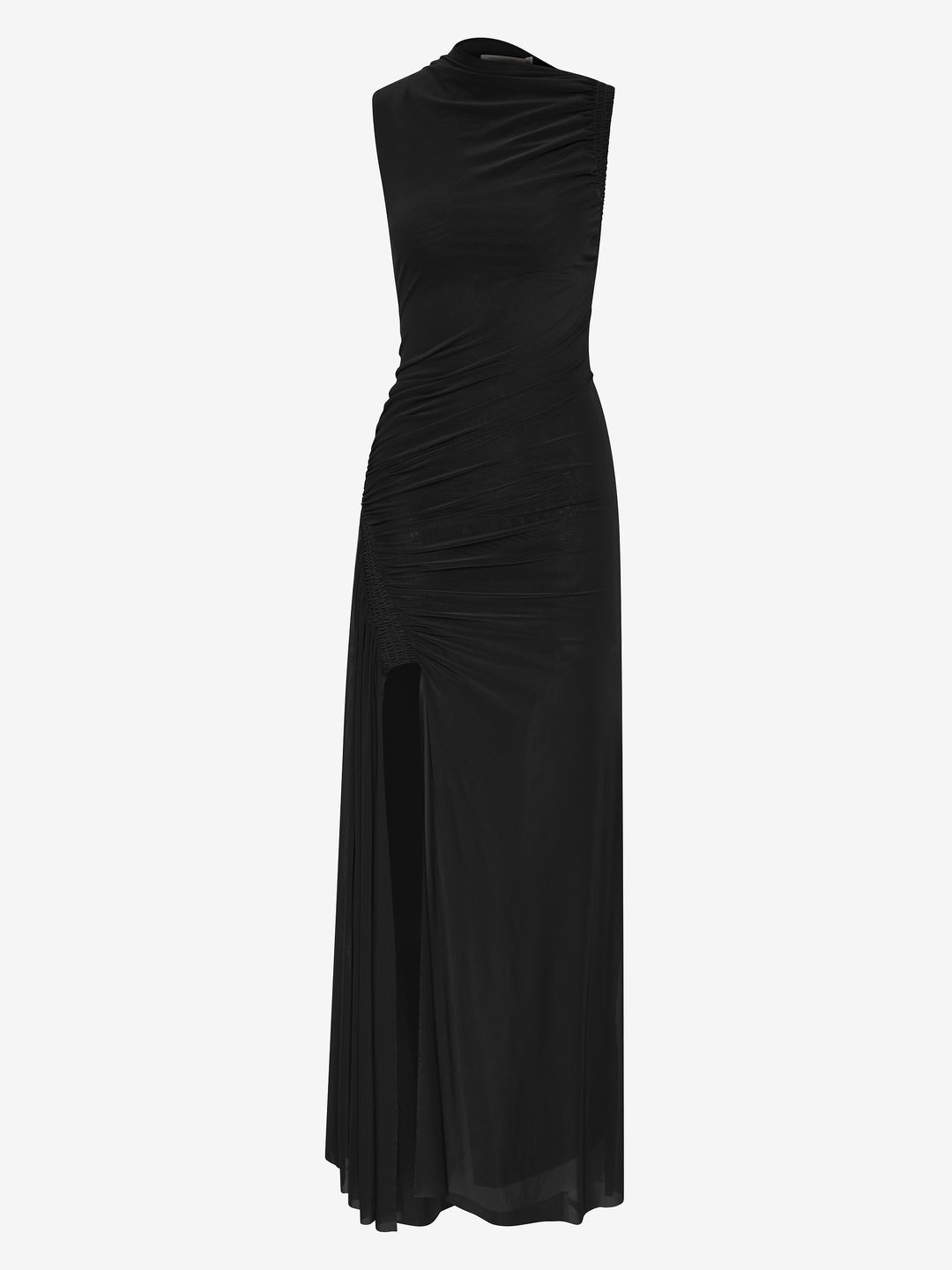 MARABOU MAXI DRESS - BLACK