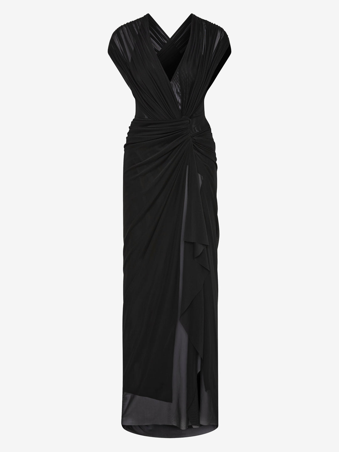LEIA DRAPE MAXI DRESS - BLACK