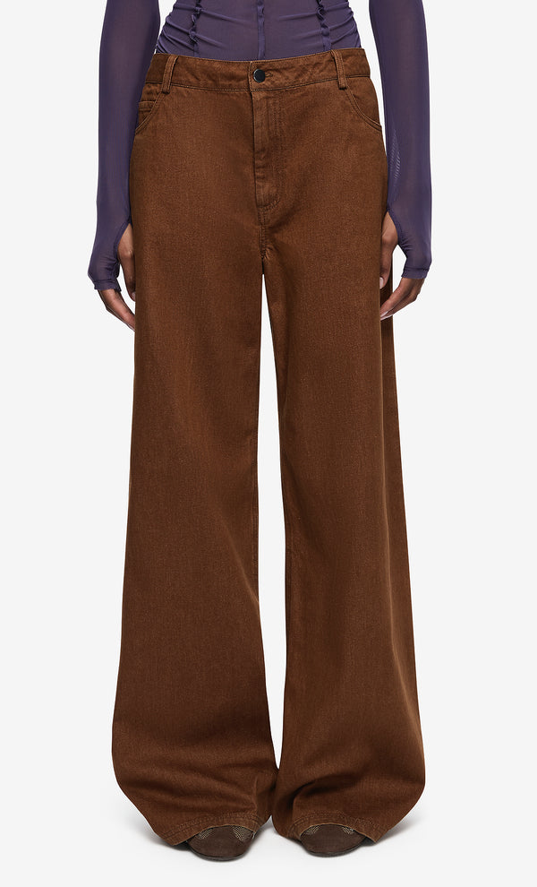 ANISTA DENIM PANT - COGNAC