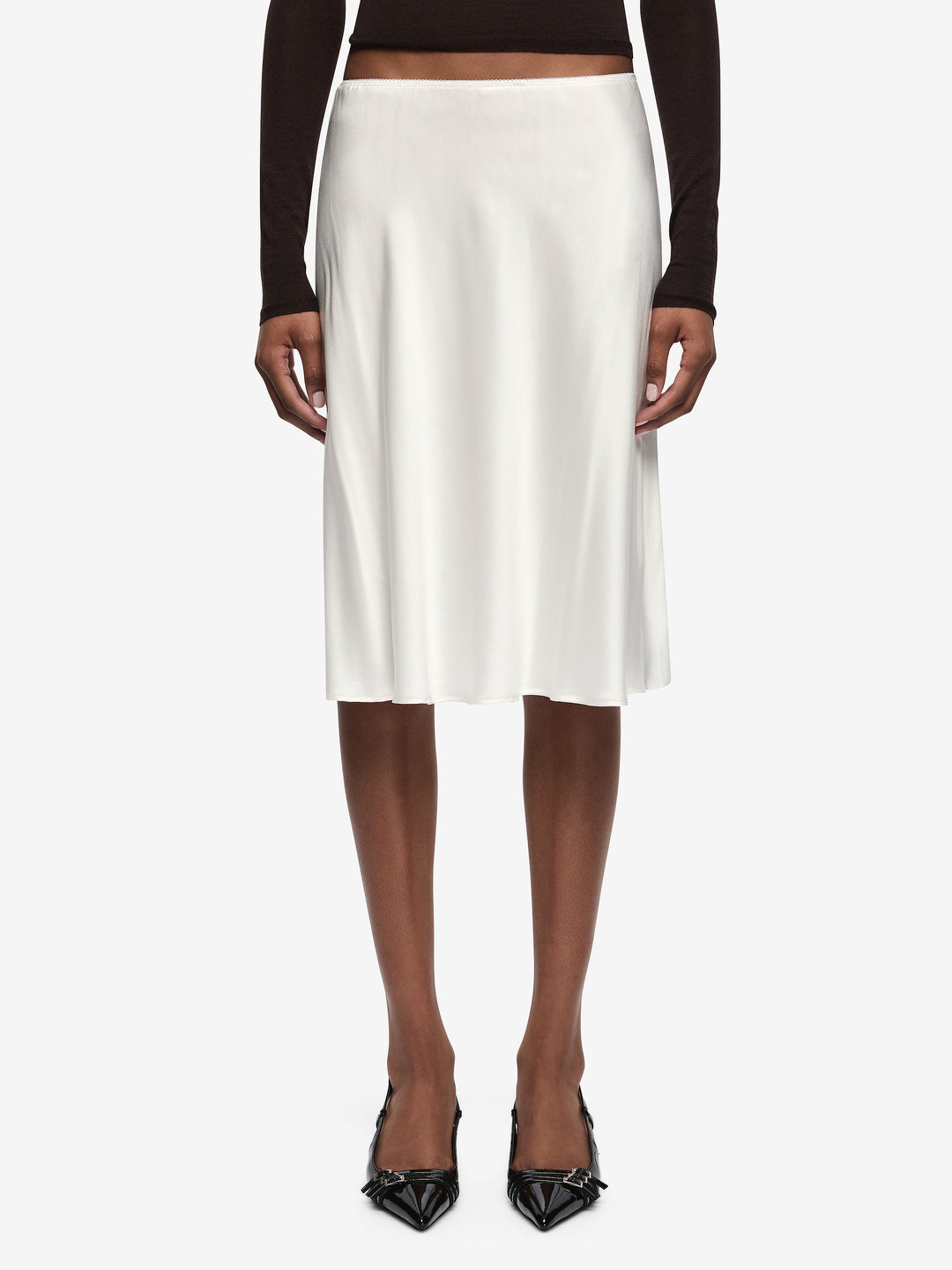 PIPER BIAS MIDI SKIRT - IVORY