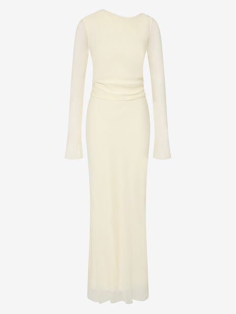 AMANDA LONG SLEEVE MAXI DRESS - LEMON SORBET