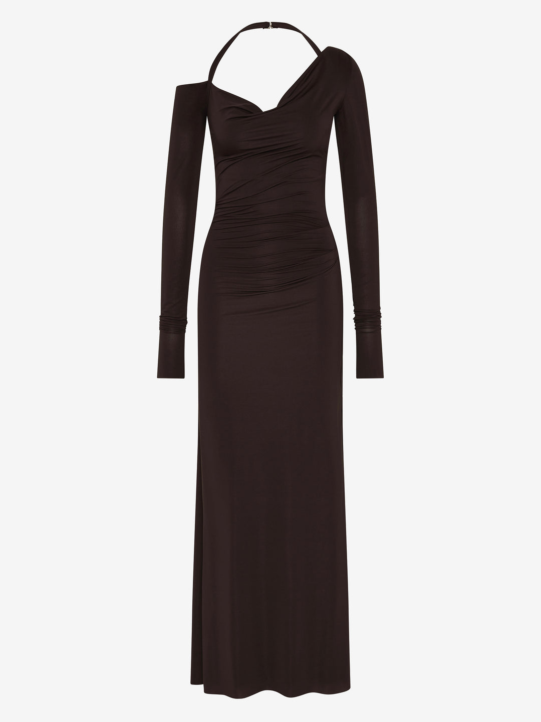 COURT LONG SLEEVE MAXI DRESS - DARK CHOCOLATE