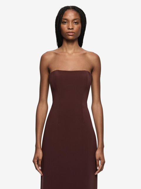 ROMEE STRAPLESS MAXI DRESS - RAISIN