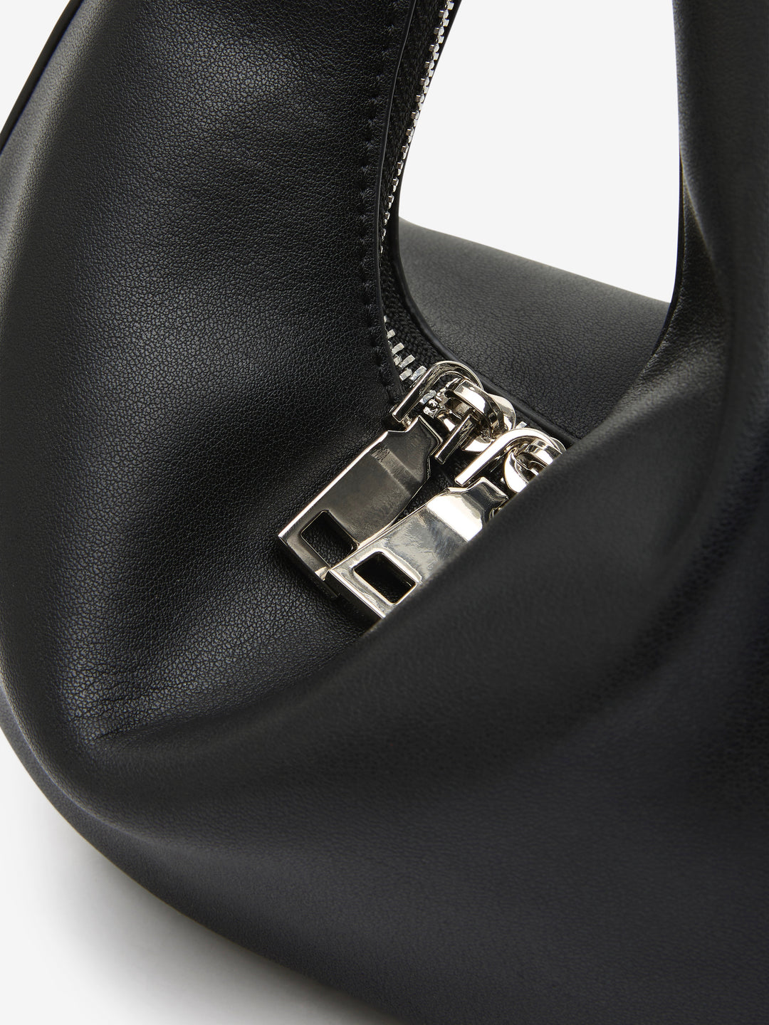 MYRA PETIT SAC BAG - BLACK LEATHER/SILVER