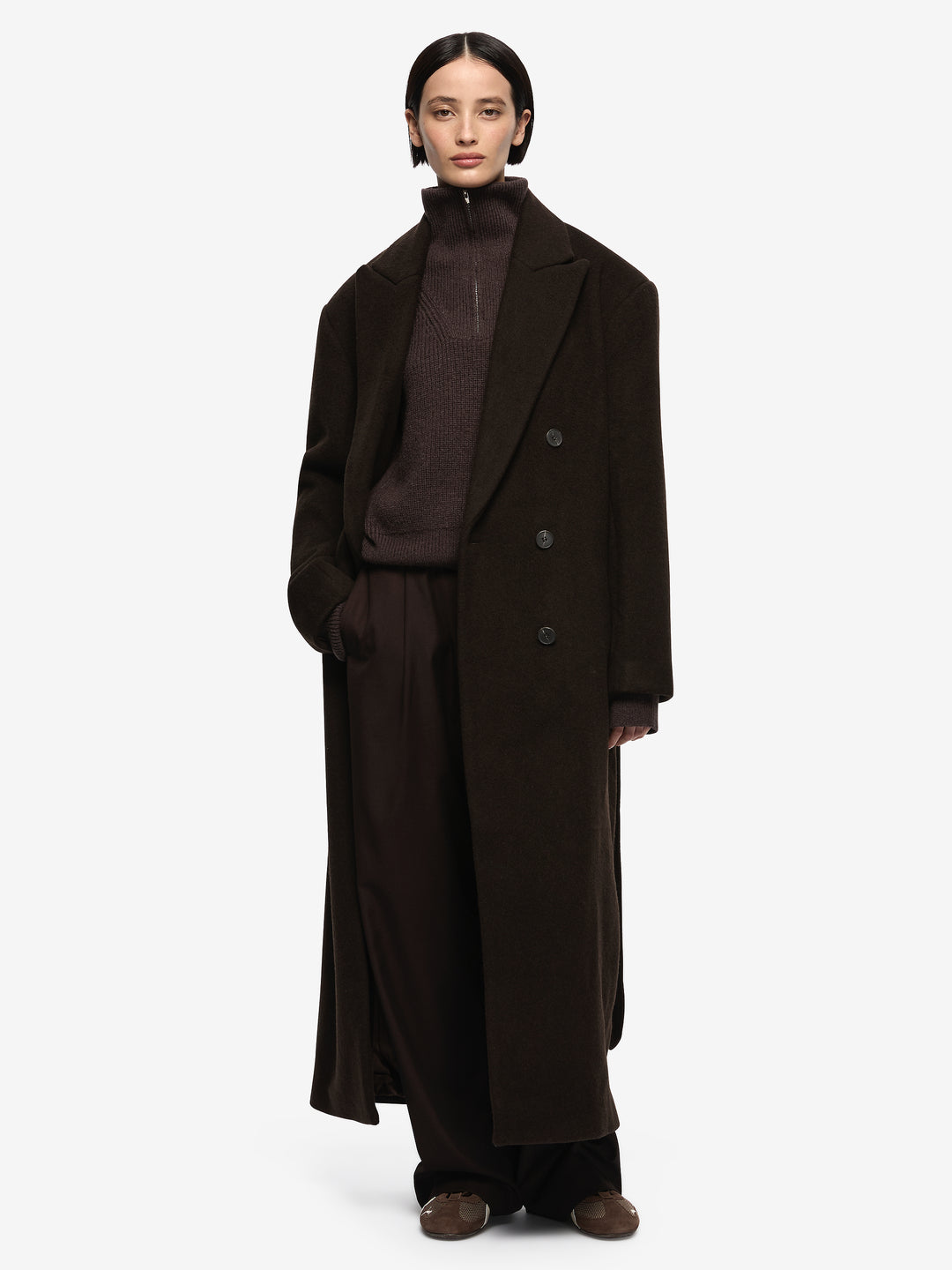 RUTHE COAT - DARK CHOCOLATE