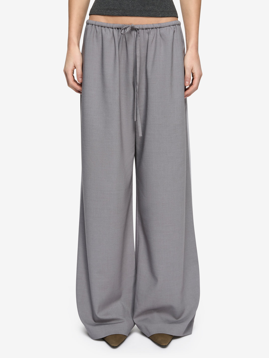 ZYLAN DRAWSTRING PANT - GRANITE/PALE GREY