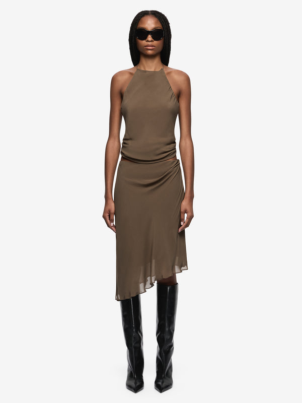 SAMANTHA ASYM SKIRT - TWIG