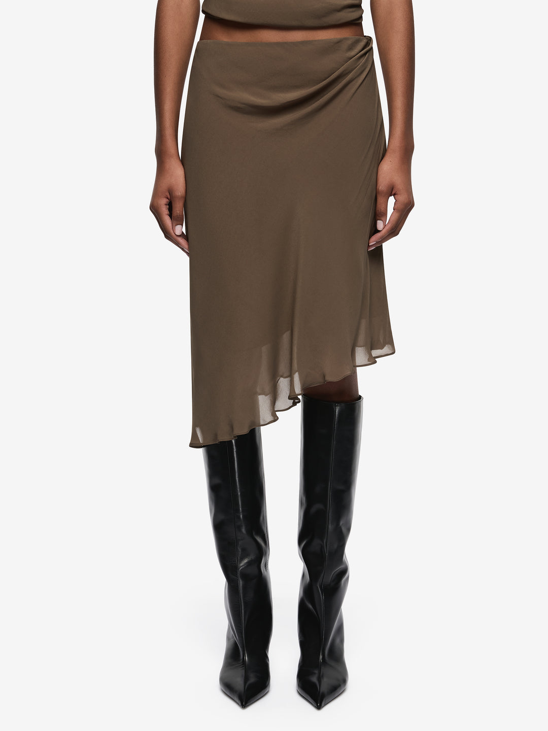 SAMANTHA ASYM SKIRT - TWIG