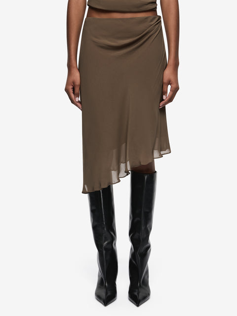 SAMANTHA ASYM SKIRT - TWIG