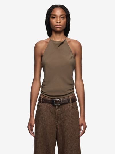 SAMANTHA HALTER TOP - TWIG