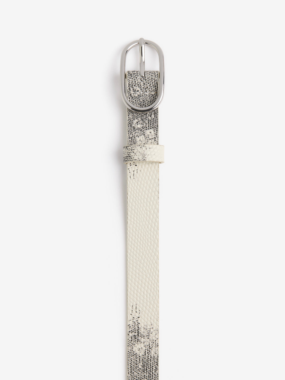 SIENNA BELT - SILVER/LIZARD LEATHER