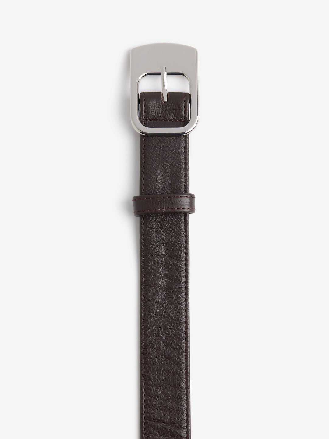 NYX BELT - CHOC LEATHER/SILVER