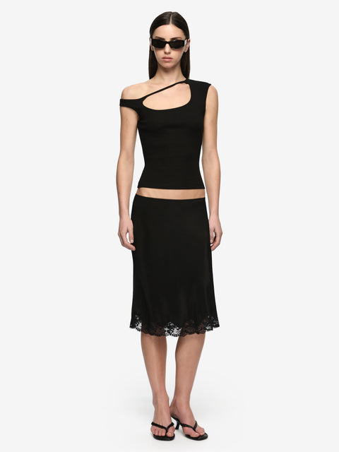 AZURI CUT OUT TOP - BLACK