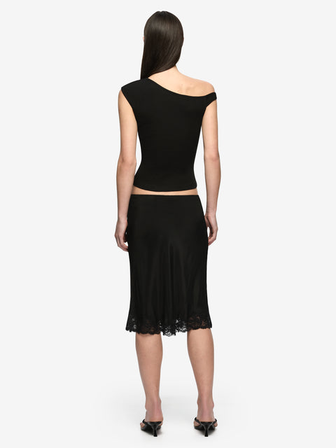 AZURI CUT OUT TOP - BLACK