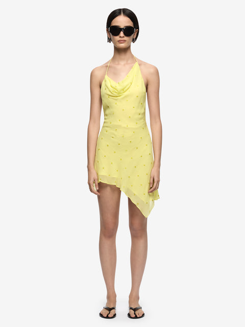 SOLACE HALTER MINI DRESS - CITRUS