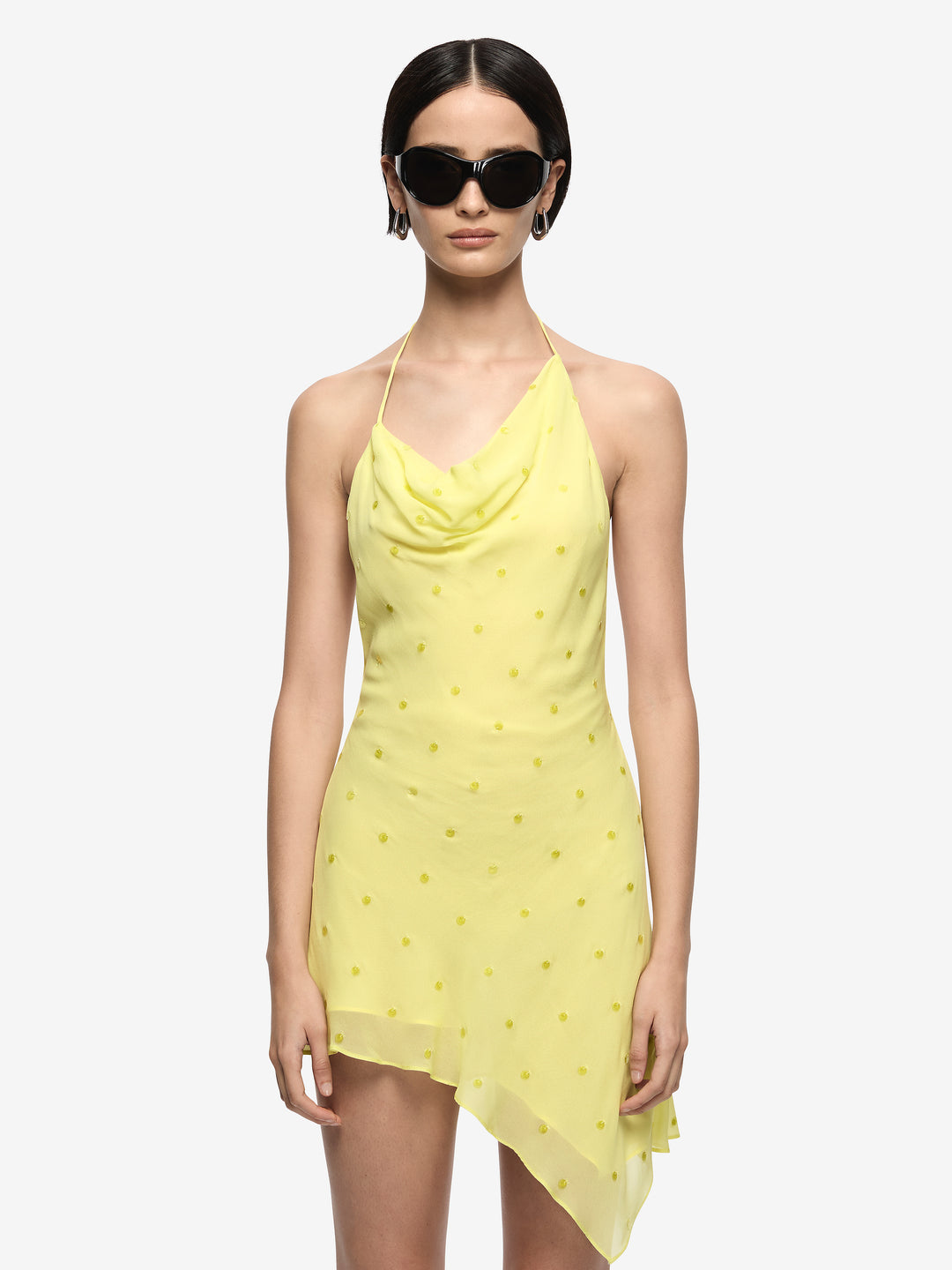 SOLACE HALTER MINI DRESS - CITRUS