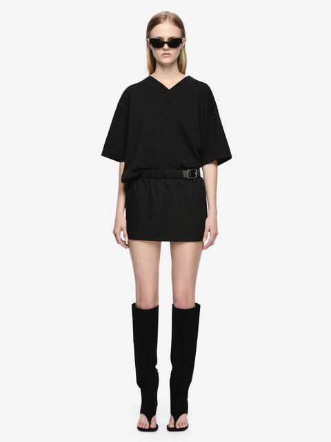 HENLEY BELT SKIRT - BLACK