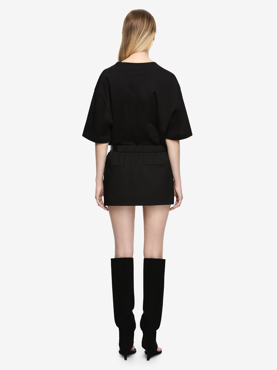 HENLEY BELT SKIRT - BLACK