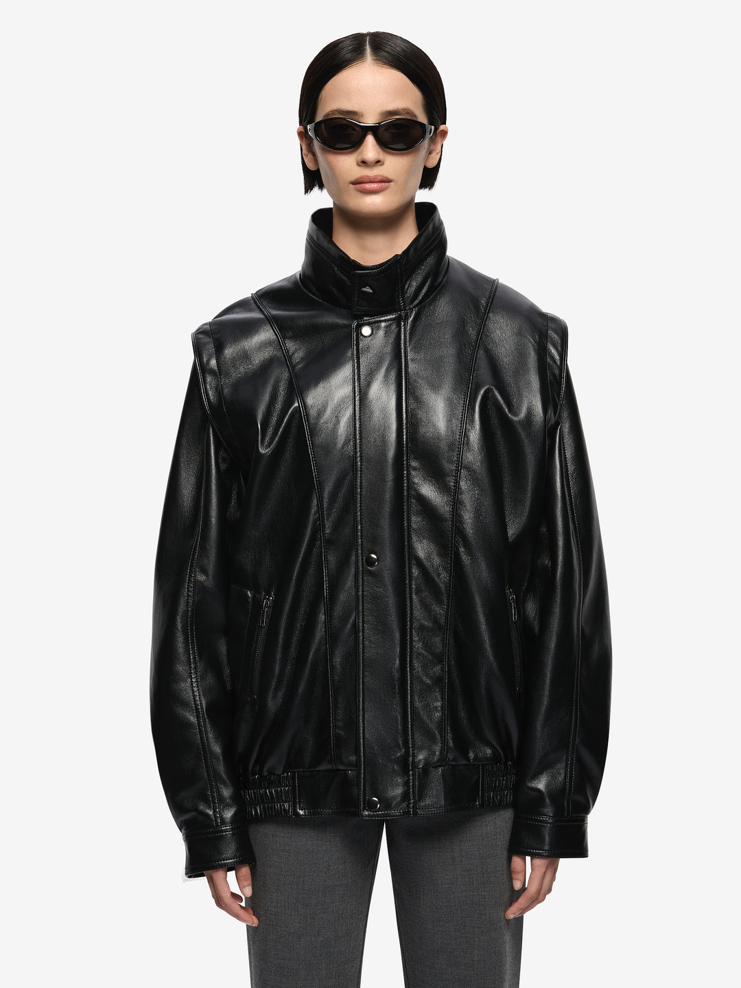 STEVIE LONGLINE JACKET - BLACK