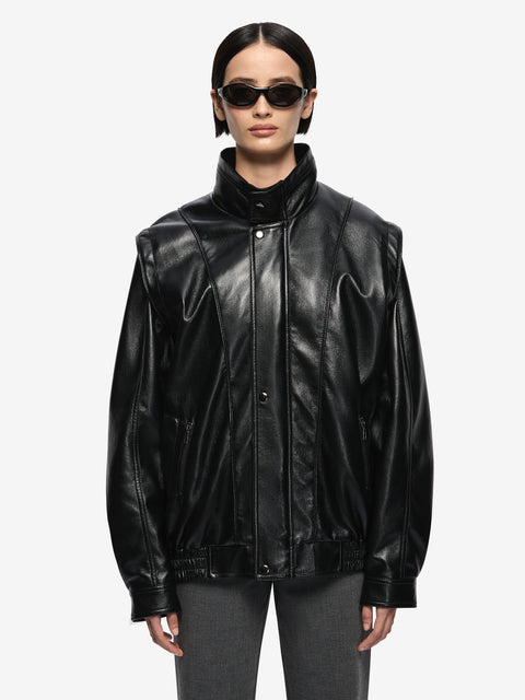 STEVIE LONGLINE JACKET - BLACK