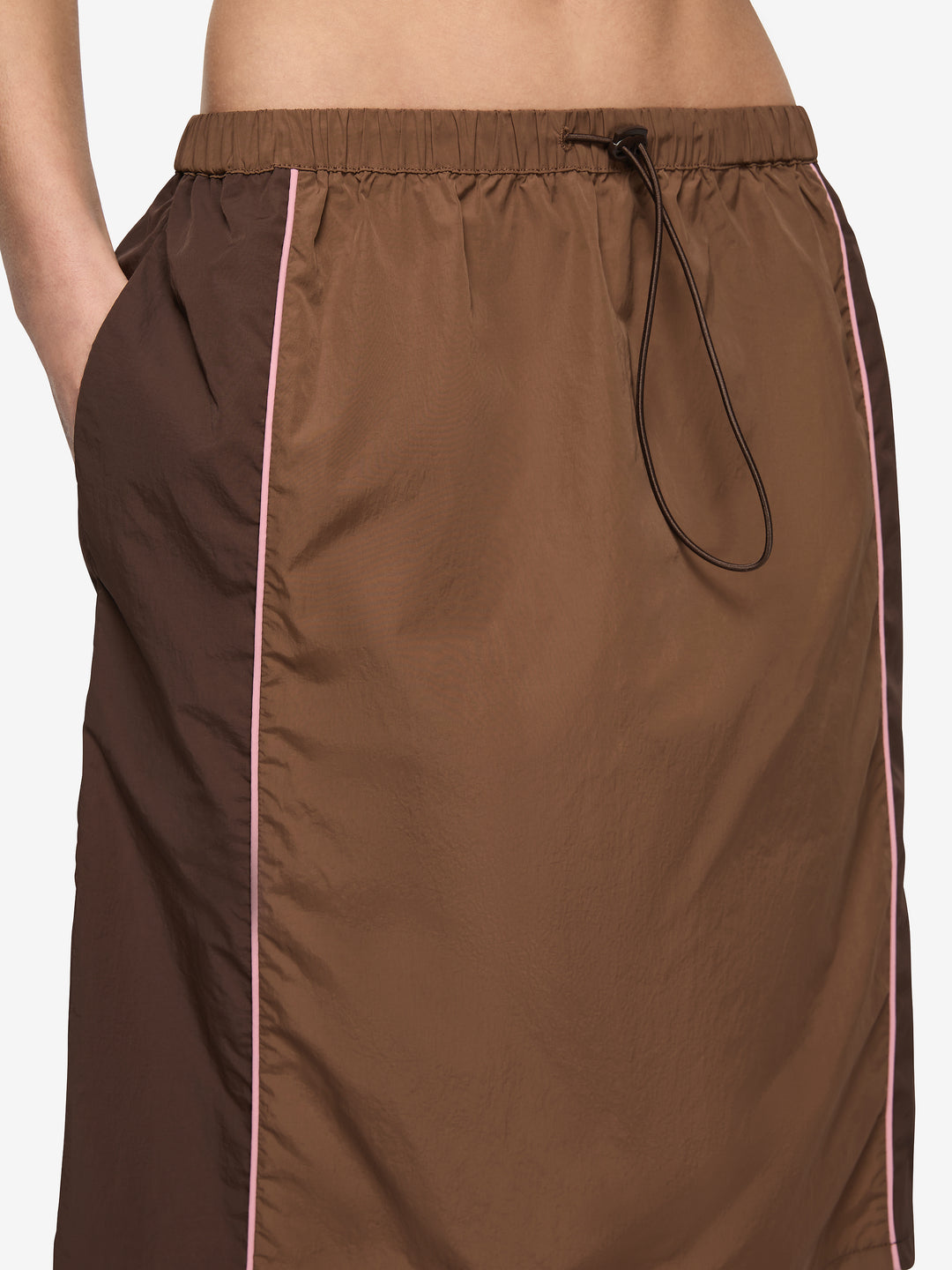 LANEY MIDI SKIRT - CHOC/COFFEE/BLUSH