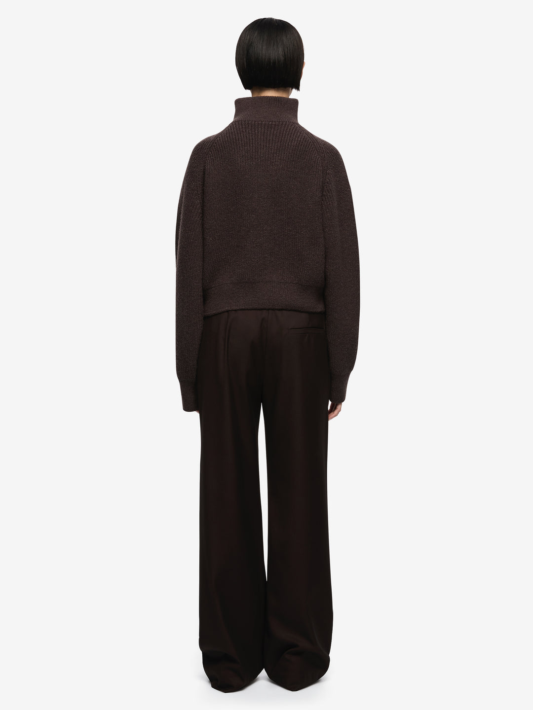 TORIE CROPPED JUMPER - DARK CHOCOLATE