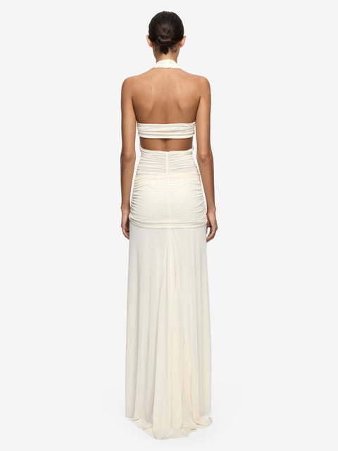 VIOLA SPIRAL MAXI DRESS - BUTTERCREAM