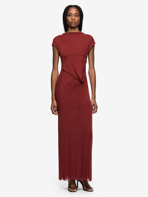 WILLORIN ASYM DRESS - SANGRIA