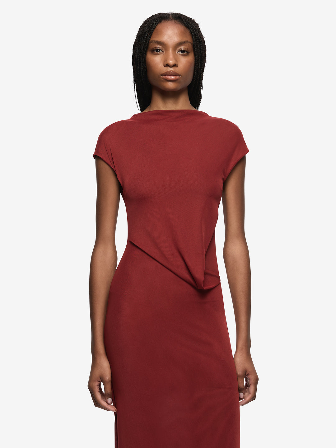 WILLORIN ASYM DRESS - SANGRIA