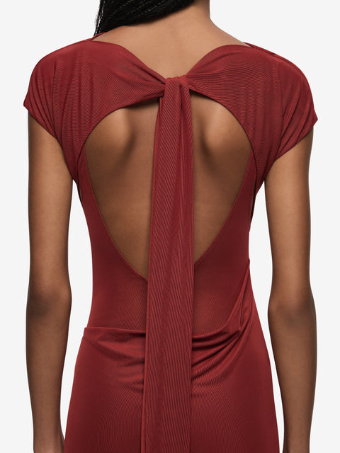 WILLORIN ASYM DRESS - SANGRIA
