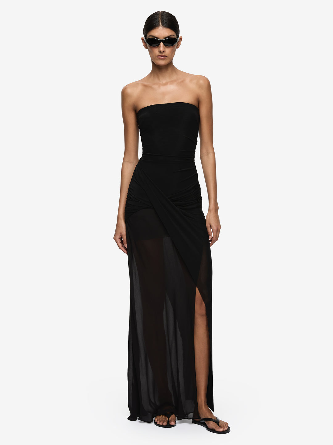 WILLORIN STRAPLESS MAXI DRESS - BLACK