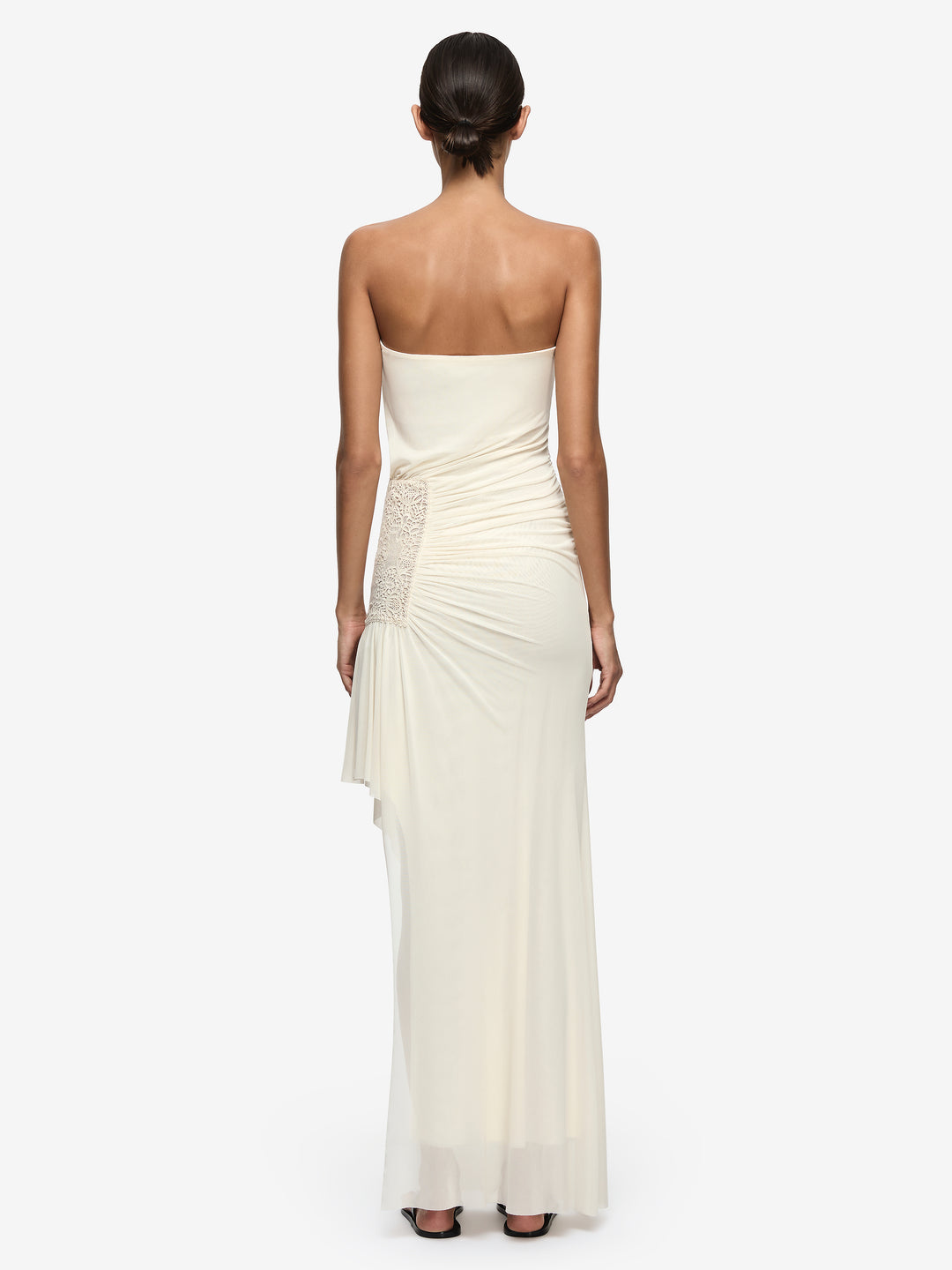 WINSLOW STRAPLESS ASYM DRESS - BUTTERCREAM