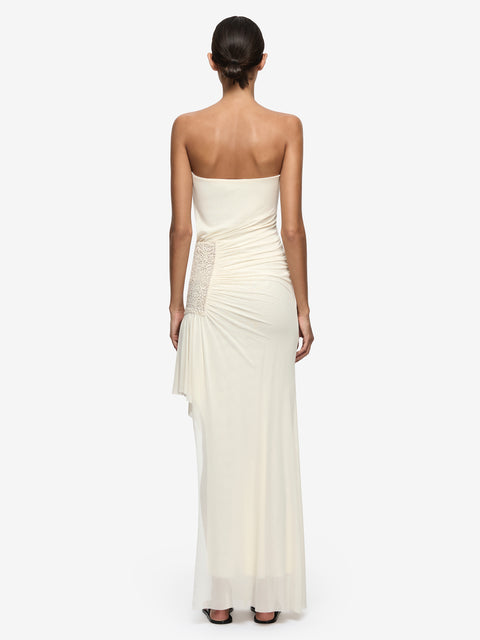 WINSLOW STRAPLESS ASYM DRESS - BUTTERCREAM