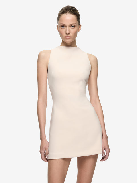 GEMMA RACER MINI DRESS - VANILLA BEAN