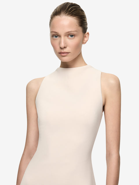 GEMMA RACER MINI DRESS - VANILLA BEAN