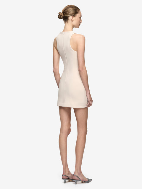 GEMMA RACER MINI DRESS - VANILLA BEAN