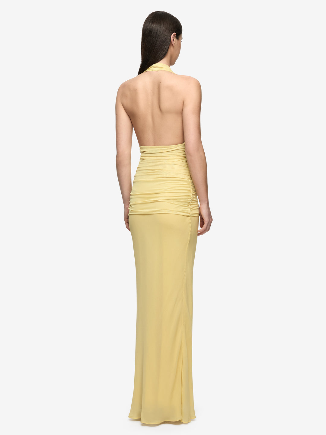 CASSIS DRAPE MAXI DRESS - CITRON