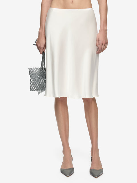 PIPER BIAS MIDI SKIRT - IVORY