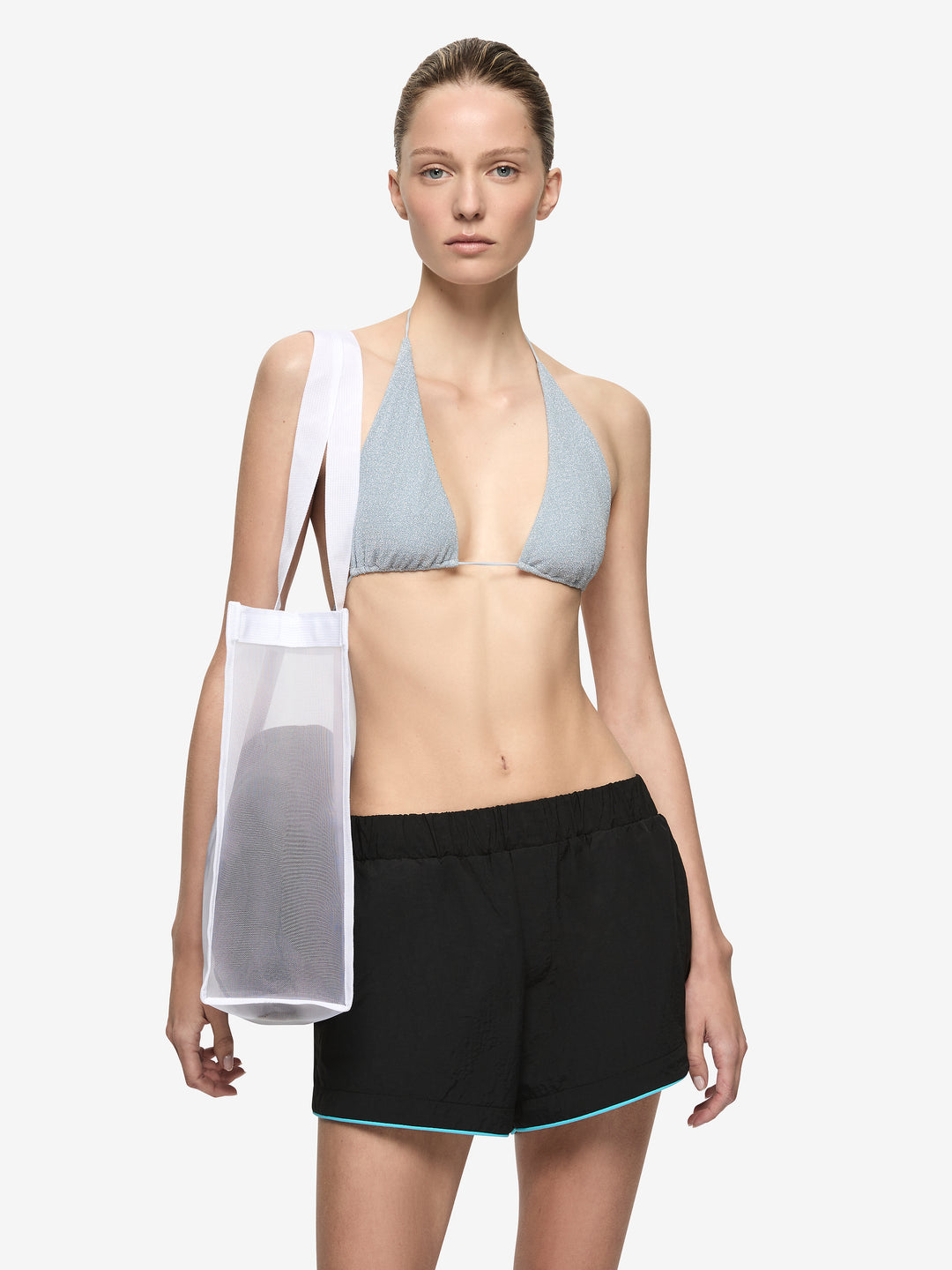 LONG BOARD SHORT - BLACK/BRIGHT BLUE