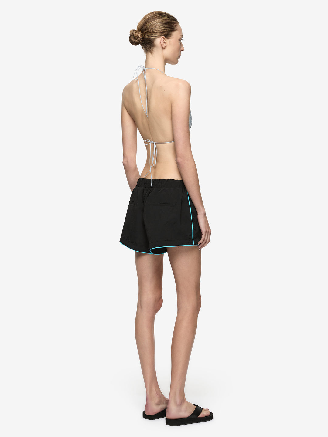 LONG BOARD SHORT - BLACK/BRIGHT BLUE