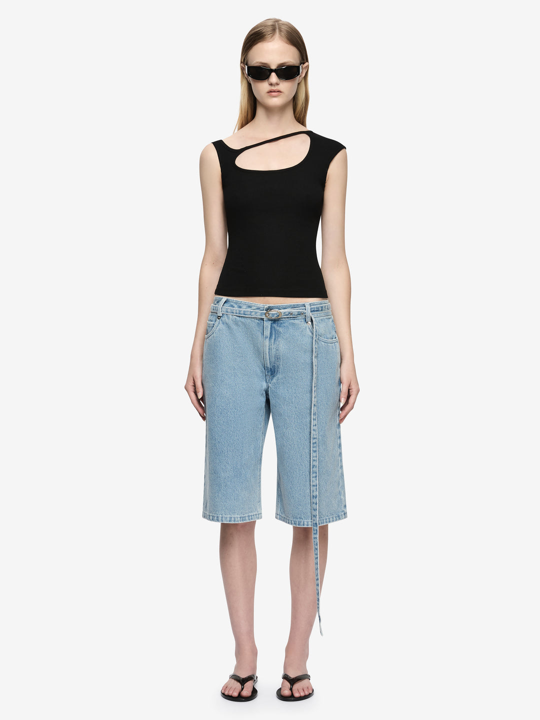 AZURI CUT OUT TOP - BLACK