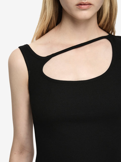 AZURI CUT OUT TOP - BLACK