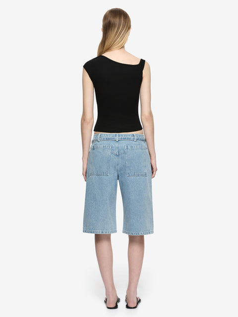 AZURI CUT OUT TOP - BLACK