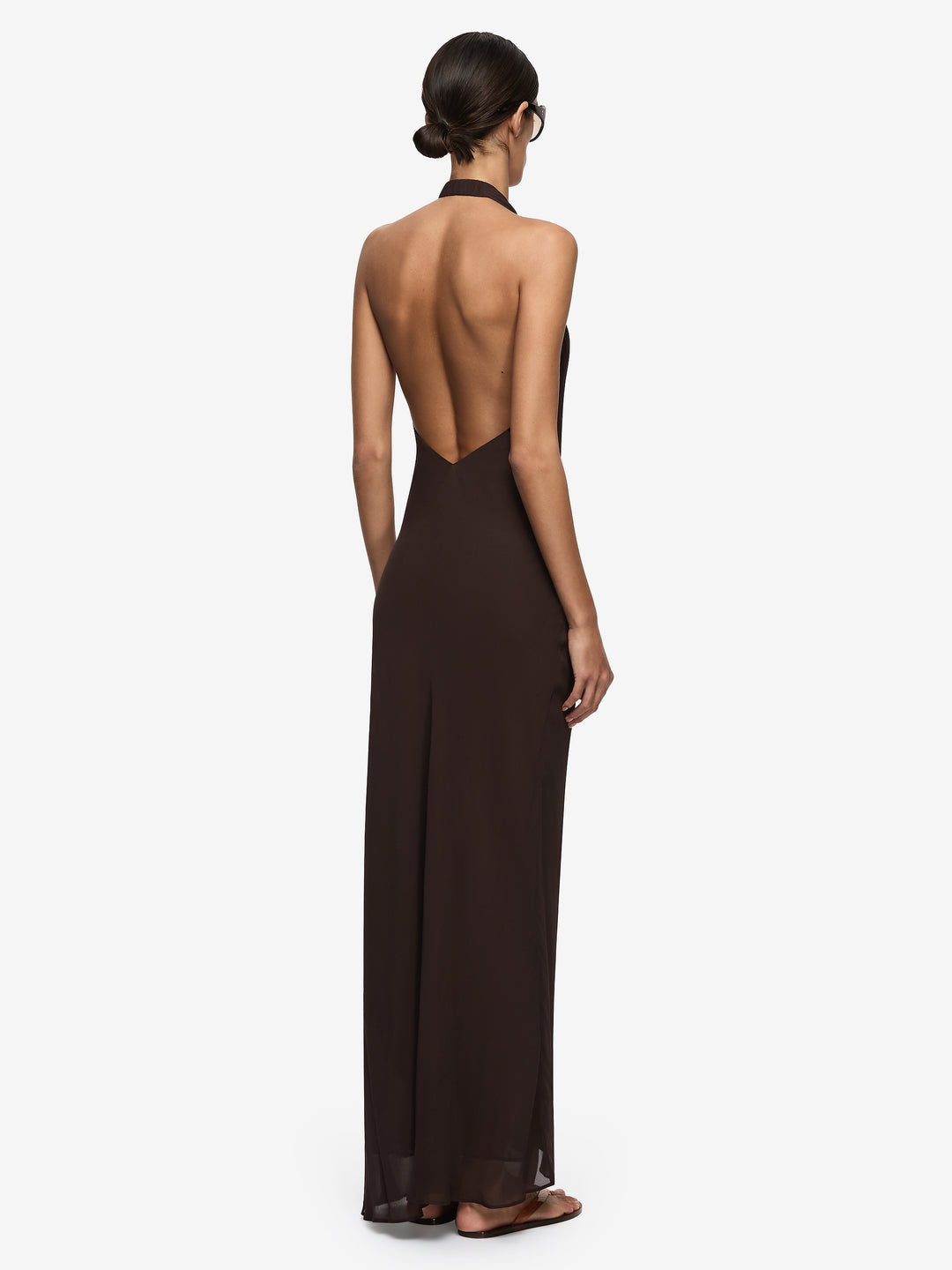 SONEVA WRAP DRESS - DARK CHOCOLATE
