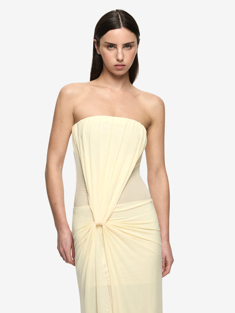 ISORA STRAPLESS MAXI DRESS - LIMONCELLO