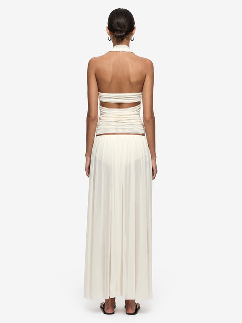DANTE SPIRAL HALTER TOP - BUTTERCREAM